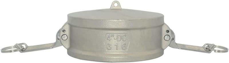 Varmhus Trash Pump Adapter Dust Cap/Dust Cover,Type DC Cam and Groove Hose Pipe Fitting Coupler,Stainless Steel 316 (4") - Image 1